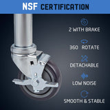 Profeeshaw Stainless Steel Table with Wheels 24x36 Inch, NSF Commercial Kitchen Prep & Work Table with Undershelf and Galvanized Legs for Restaurant, Bar, Utility Room and Garage Heavy Duty Table Profeeshaw