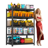 Bezuny 5-Tier Shelving Unit, Industrial Metal Heavy Duty Garage Shelving, 2500 LBS Metal Storage Shelf, Adjustable Steel Shelves for Garage, Pantry Closet, Warehouse, Basement, Workshop, Black Bezuny