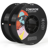 Comgrow PETG 3D Printer Filament 1.75mm, High Precision and Tough 3D Printer Filament 2kg (4.4LBS), Dimensional Accuracy +/- 0.02 mm, Fit Most 3D Printers Black+Black Comgrow