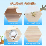 GINDOOR Parakeet Nesting Box Transparent Bird House for Cage Natural Wood Breeding Box for Parrot Parakeet Cockatiel Lovebirds Budgie Conure and Other Small Birds GINDOOR