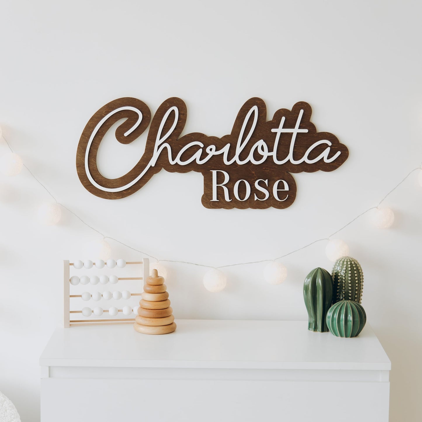 Baby Name Sign, Custom Nursery Name Sign, Wooden Kids Room Decor, Wall Decor, Baby Shower Gift, Personalized Christmas Gifts - WoodArtSupply