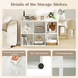 Tangkula 6-Cube Bookcase, Large Floor Standing Horizontal Bookshelf with 6 Open Shelves & 2 Anti-Tipping Kits, Home Office Wooden Storage Book Shelf for Living Room, Study (White, 6-Cube) Tangkula