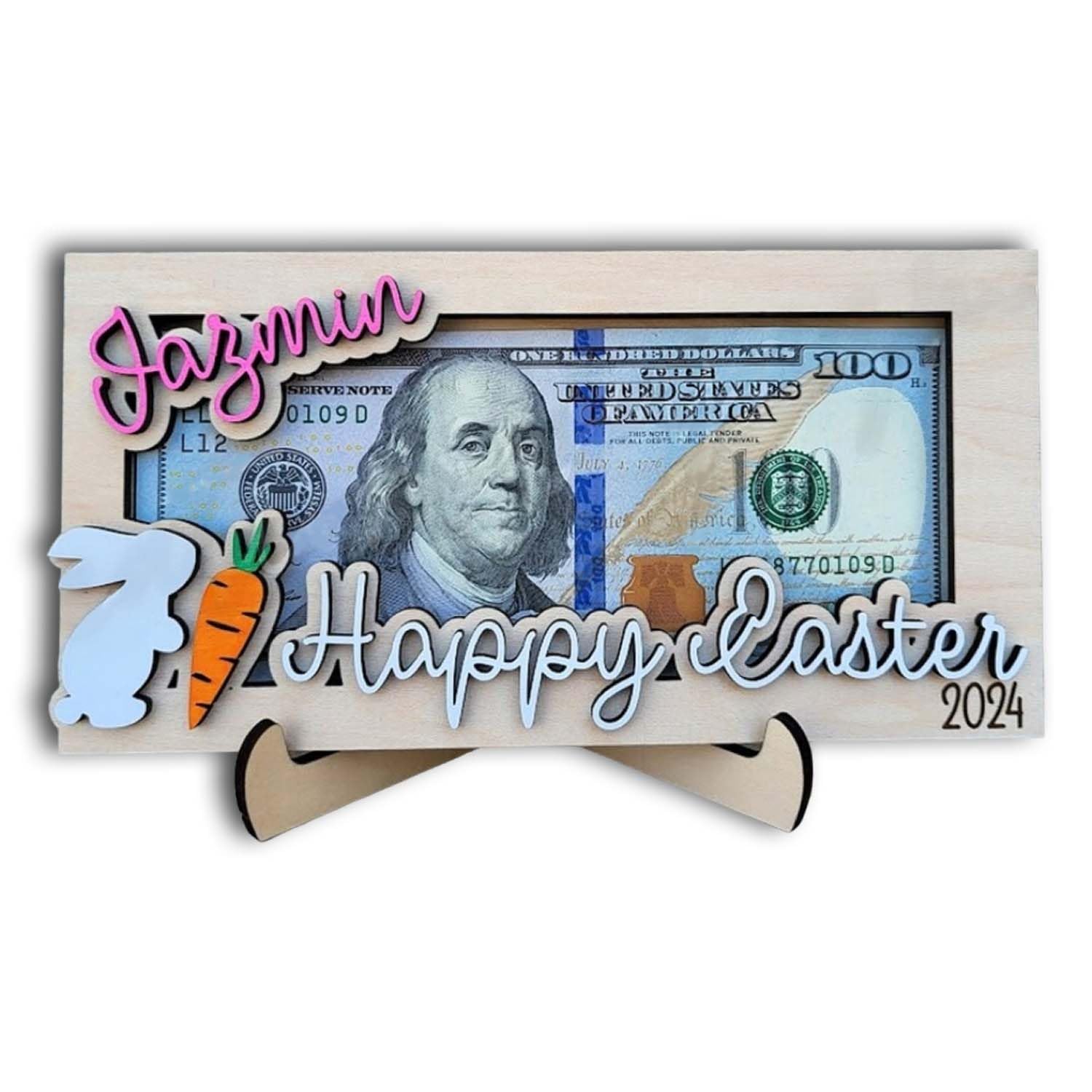 Easter Money Holder for Boys Girls, Surprise Place Card Holder, Custom Cash Holders with Pull Out, Happy Easter Gifts - WoodArtSupply