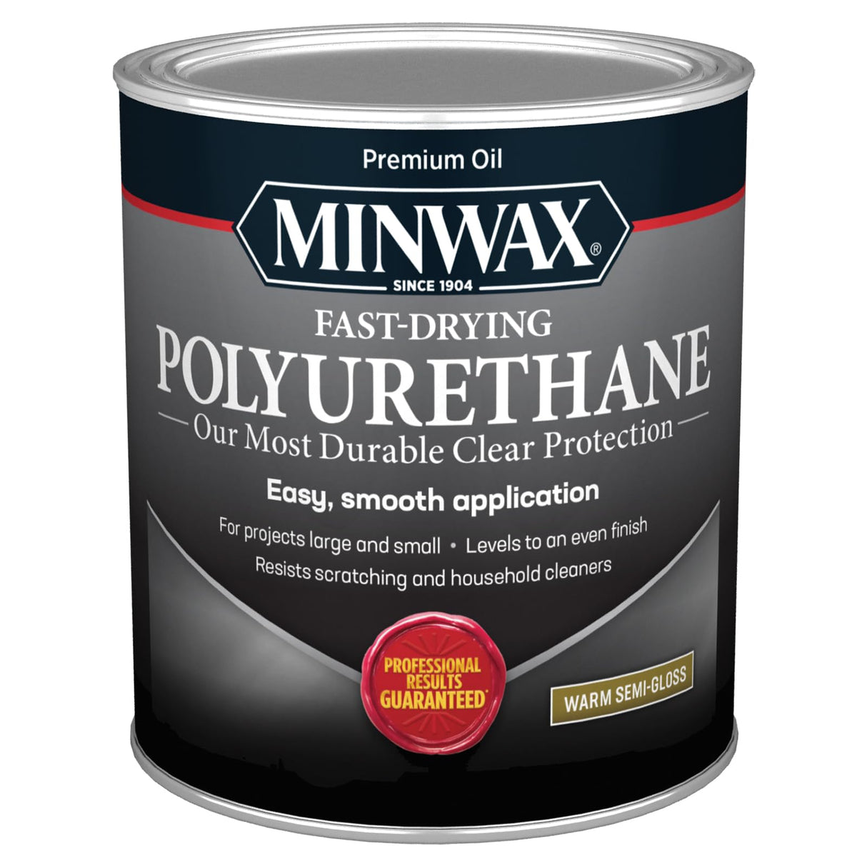 Minwax Fast Drying Polyurethane Protective Wood Finish, Clear Semi-Gloss, 1 Quart Minwax