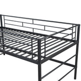 Twin Size Low Loft Bed for Kids,Metal Loft Bed Frame with Stair for Boys Girls,Kids Loft Bed Twin Size with Storage Steps,Black Bellemave