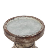 SOFE Decorative Pillar Candle Holder, Rustic Wood Candle Holders for Table Centerpiece, Handmade Farmhouse Candle Holders, Antique Wooden Candlestick Holders Gift for Wedding, Party, Home SOFE