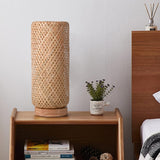 Arturesthome Bamboo Table Lamps with Shade, Rustic Farmhouse Boho Coastal Desk Lamp Night Light for Decorative Bedroom, Study Room, Cafe, Bookcase Arturesthome