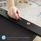 Modway MOD-6219-GRY Robbie King Wood Headboard, Gray Modway