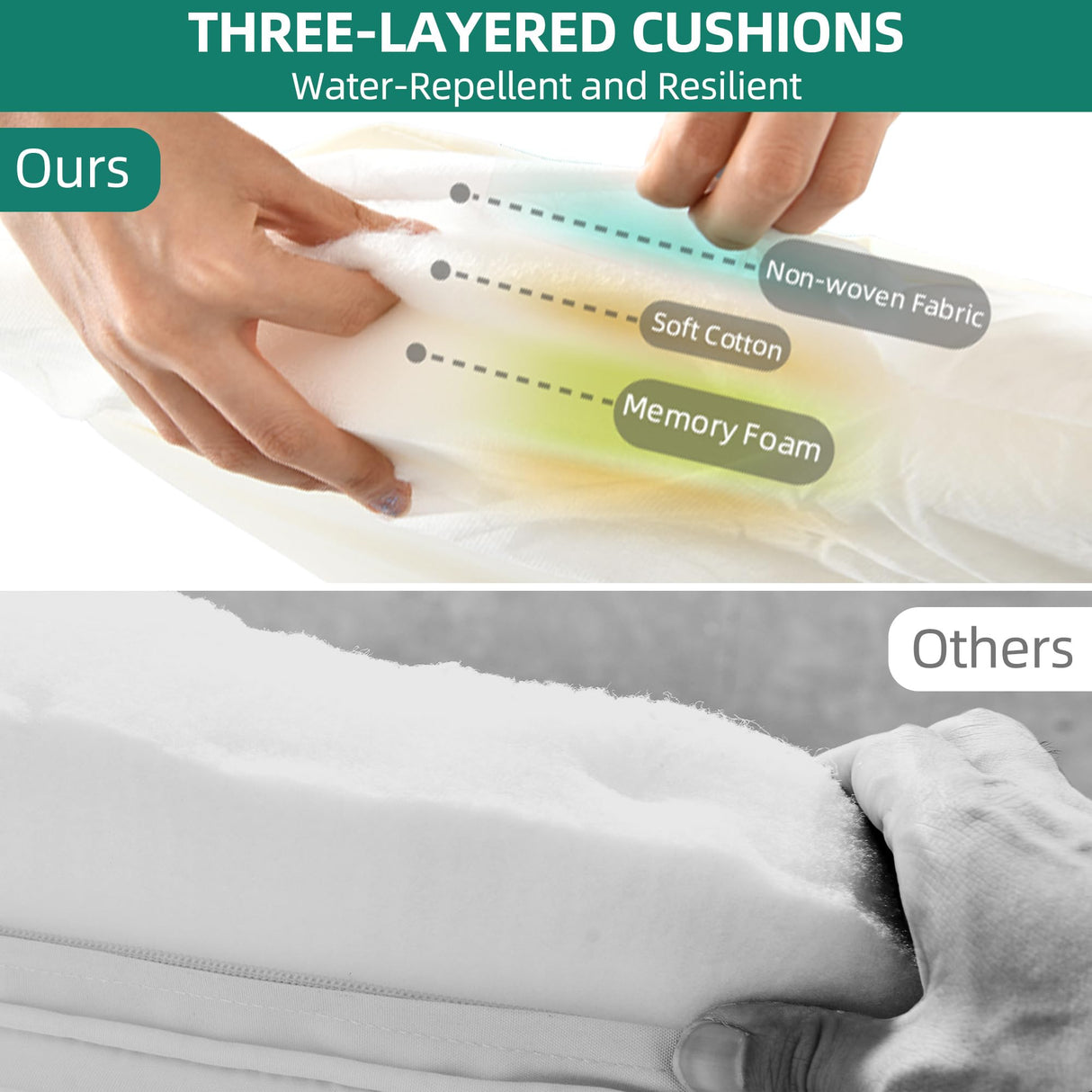 YITAHOME Accent Chairs Set of 2, Wicker Arm Chair with Soft Cushion, Comfy Living Room Chairs Mid-Century Modern Reading Chairs with Side Table for Living Room, Bedroom, Balcony, Beige YITAHOME