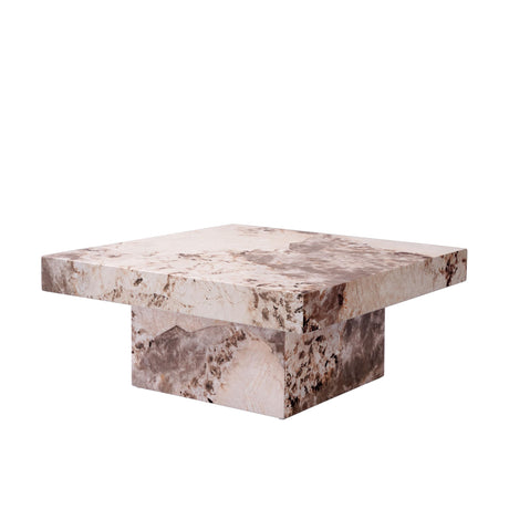Acme Fultan Contemporary ECC/Wood Square Coffee Table in Beige Engineered Stone Acme