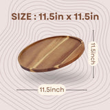 Round Wood Tray Made of Acacia Wood,Decorative Tray for Kitchen Dining Room Table Wood Tray for Home Decor Coffee Table Tray for Coffee Table and Home Decor ELTNEGSA