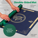 Queensell 35" Folding Game Table, Domino Table, Mahjong Table with Heavy-Duty Legs - 35 x 35 x 27 Inches with Storage Bag Double Sided Mat Queensell