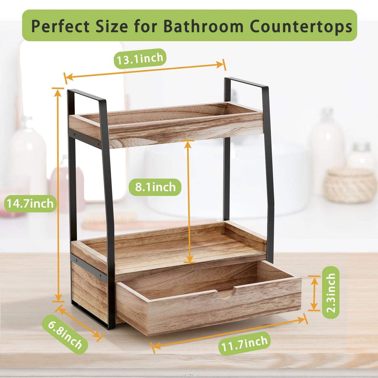 Boulphia 2-Tier Bathroom Organizer Countertop, Bathroom Sink Organizer Countertop, Bathroom Vanity Organizer, Bathroom Counter Shelf, Vanity Organizer Countertop, Bathroom Counter Storage for Bathroom Boulphia