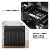 Reception Desk with Storage Shelves and Drawer, L-Shaped Modern Front Desk with Power Outlet, Reception Counter Table for Checkout, Lobby, Beauty Salon GatherHome