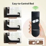 LUXOAK Adjustable King Bed Frame with Tufted Headboard and Wingback, Smart Adjustable Bed Base with Dual Motor & Remote Control, Velvet Upholstered Electric Bed Head Incline/No Box Spring Needed/Black LUXOAK