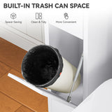 YITAHOME Over The Toilet Storage, Bathroom Storage Over The Toilet, Bathroom Cabinet with Adjustable Shelves, Double Doors, Trash Can Placement Ring, Tissue Box Holder for Bathroom (White) YITAHOME