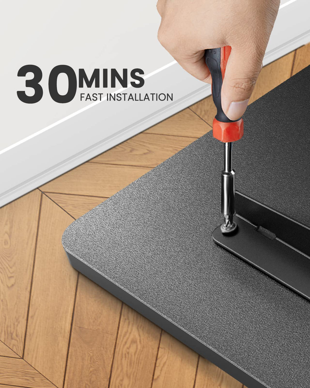 ErGear Electric Standing Desk 48 x 24 Inches, Height Adjustable Sit Stand up Desk, Memory Computer Workstation Table with Splice Board for Home Office, Black ErGear