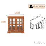 CKEASEAN 32" H LED Accent Curio Cabinet with 7 Color Lights for Collectibles, Modern Storage Cabinet with Tempered Glass Doors, Sideboard Buffet Case with Smartphone-Controlled Lights (Dark Oak) CKEASEAN