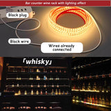 63in Wall-Mounted Metal Wine Rack with LED Lights 3-Tier Floating Bar Shelves with Wine Glass Rack Large Wine Bottle Display Rack Hanging Shelf, for Home Bar Dining Room Decorative (black, 160cm/63in) Dawselod