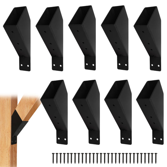 8 PCS 45-Degree Angle Pergola Bracket, Angle Support Bracket Pergola Brace, for 2''x4'' Lumber, Heavy Duty Connector Brace with Drainage Holes, for Gazebo Patios Pergolas Yards Sheds