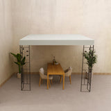 Outsunny 10' x 10' Outdoor Pergola Canopy, Metal Patio Canopy with Weather-Resistant Fabric and Drainage Holes for Backyard, Garden, Porch, Beach, Cream White Outsunny