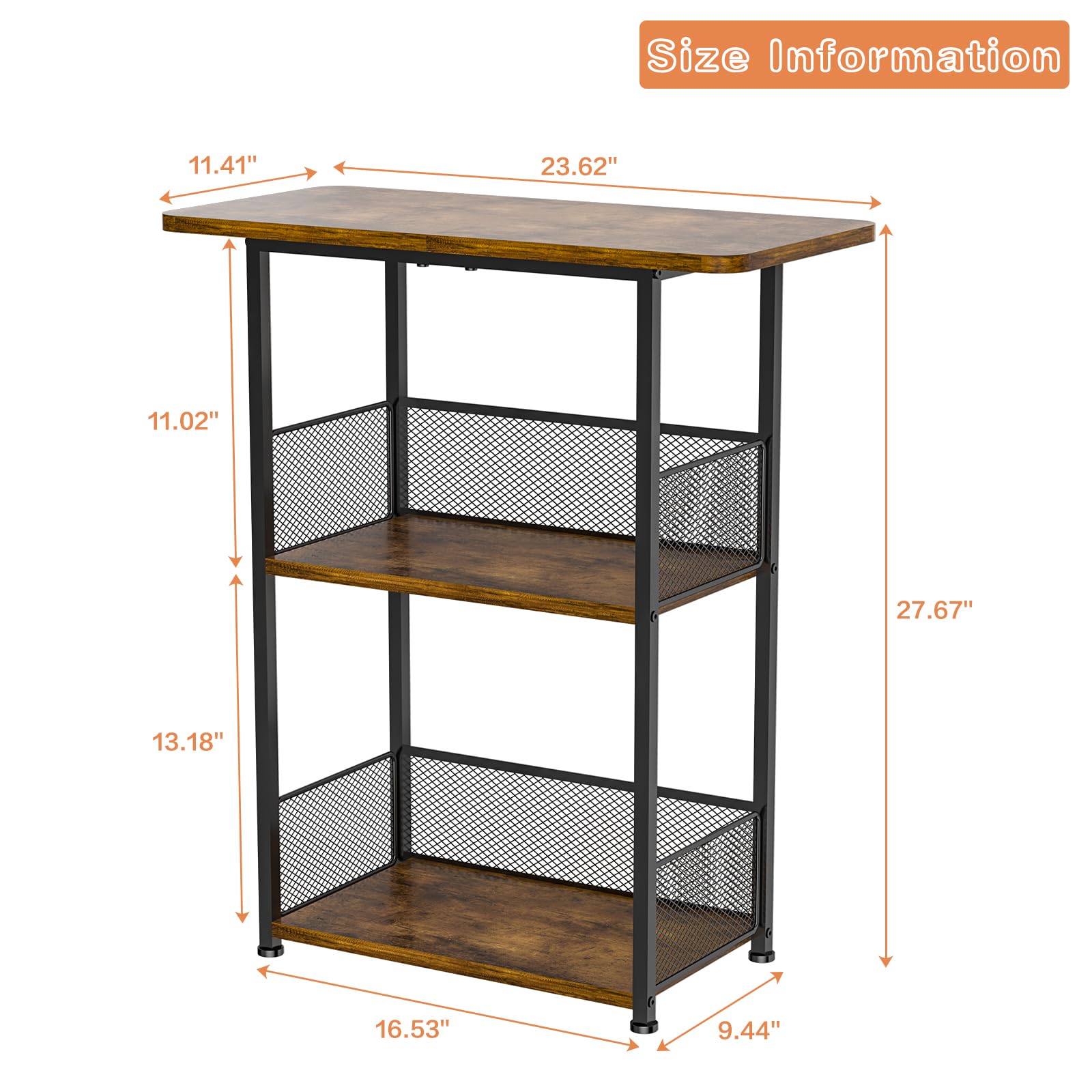 Eyteenokk Floor Standing Freestanding Whiskey Rack: 3 Tier Wine Rack Mini Bar Table Corner Wine Bottle Display Stand Liquor Cabinet Bar, for Bottles,Cocktail Shaker,Mugs - WoodArtSupply