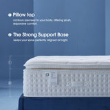 INCEPDREAM 14 Inch Queen Size Luxury Hybrid Mattress with Pillow Top, Latex and Memory Foam, Cooling Tencel Fabric, Dual-Layer Pocket Coils for Pressure Relief and Support, CertiPUR-US Certified INCEPDREAM