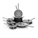 Ninja NeverStick Ceramic Pro 14-Piece Cookware Set, Non-Stick Pots & Pans Set with Glass Lids, Ceramic, Stainless Steel, Stove to Oven Safe, All Stovetops & Induction Compatible, Black, CW39014BK Ninja