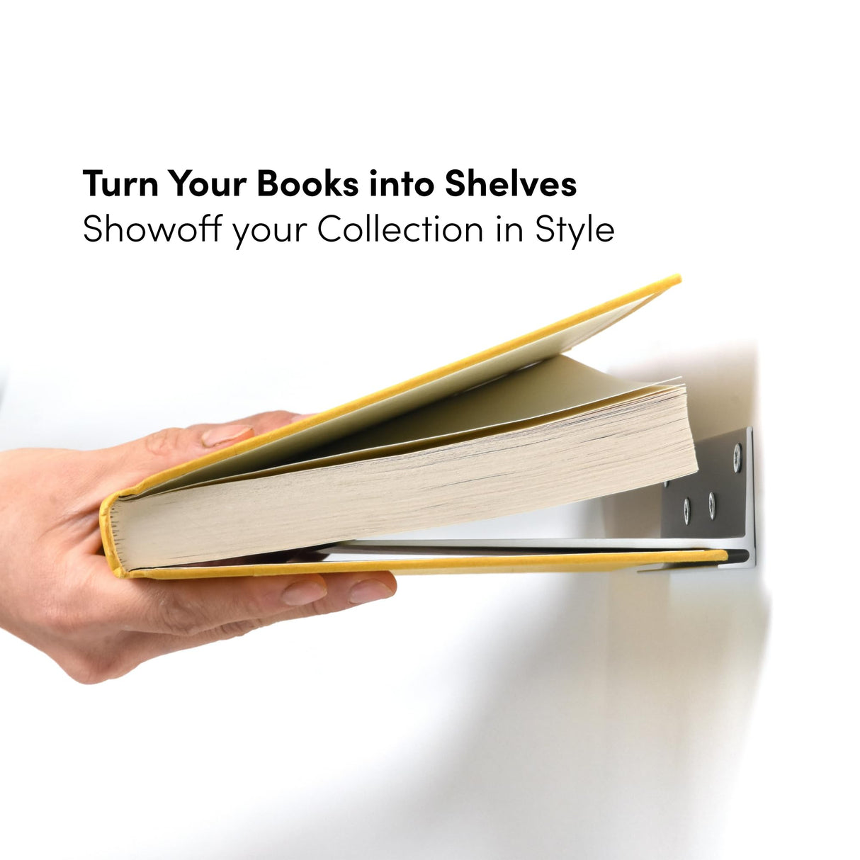 xympo Floating Invisible Bookshelf Wall Mounted (Set of 4) - Aluminum - Turn Books into Floating Shelves xympo