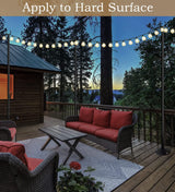 Sprimden 10ft String Light Poles for Outdoors, Outside Light Poles for Hard Ground Surface, Backyard, Patio, Outdoor Lighting, Matte Black, 2 Pack Sprimden