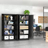 Garage Storage Cabinet with Lock, 71" Tall Cabinet with Doors and Adjustable Shelves, Heavy Duty Metal Cabinets and Storage System, Steel File Cabinet for Home Office,Workshop - Assemble Required Polup