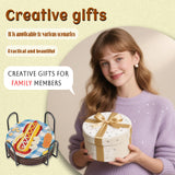 DOTZSO 8 Pcs Delicious Food Diamond Art Coaster Kits with Holder,Diamond Painting Coasters for Adults Beginners,Party Home Decor Abstract,Fun Gifts for Women DOTZSO