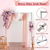 Wedding Arch Backdrop Stand, Heavy Duty 7FT Tall, 4FT Wide Square Rectangular Wedding Arch Frame for Parties Ceremony Birthday Baby Shower Anniversary Stainless Steel Balloon Arch Stand DEROFIT