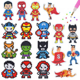 SHOWERRING 5D DIY Diamond Art Stickers Kits for Kids,Cartoon Gem Digital Art Painting Stickers Mosaic Craft Kit (Super Hero) SHOWERRING