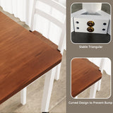 Orweiin Solid Wood Dining Table Set for 4, Farmhouse Rectangular Table and 4 Chairs Set for Kitchen, Living Room, Dining Room, Breakfast Nook, Natural+White Orweiin