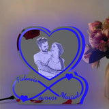 QGTHKLP Personalized Infinity Love Name Mirror Light Custom Light Up Name Mirror Funny Acrylic Mirror Neon Sign Gift for Couple Christmas Valentine's Day (Style 12) QGTHKLP