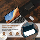 Giantex 6 FT Conference Table for 8-10 People, Modern 71" L x 35.5" W Large Meeting Table with Metal Frames, Rectangle Conference Room Table with Cable Grommet for Office, Boardroom, Rustic Brown Giantex