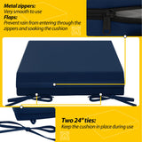 AAAAAcessories Outdoor Seat Cushions for Patio Furniture, Waterproof Replacement Patio Chair Cushions, Set of 2, 21 x 21 x 4 Inch, Navy Blue AAAAAcessories