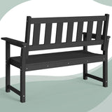 ACUEL HDPE Memorial Bench – 50'' Weatherproof Durable Outdoor Bench, 2-Person Park Bench, Easy to Move, Multi-Purpose Design Ideal for Porch, Patio, Church, and School (Black) ACUEL