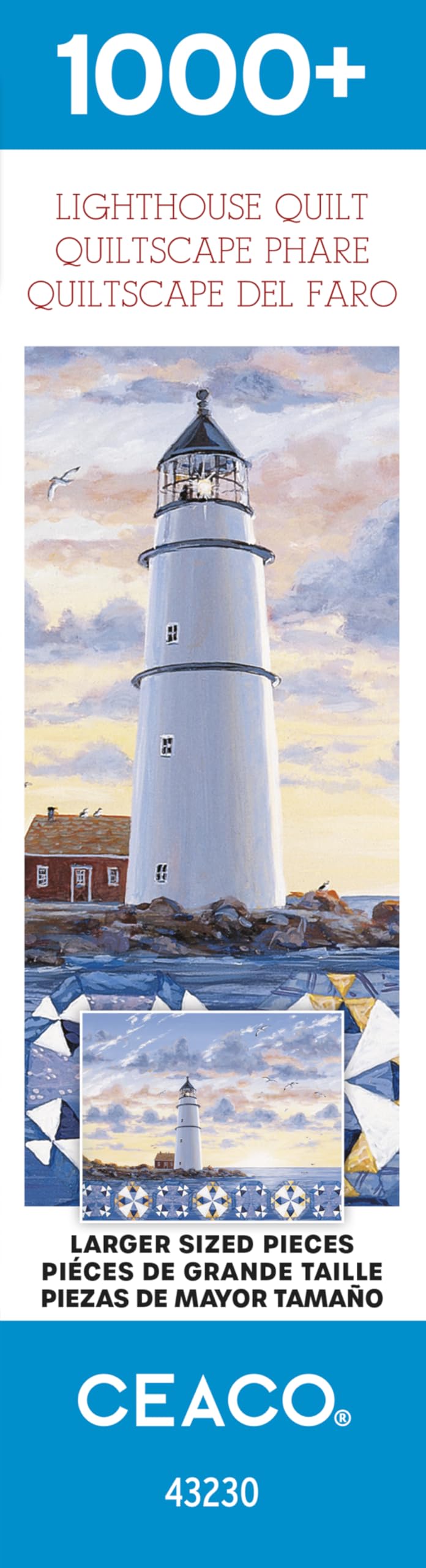 Ceaco - Lighthouse Quilt - 1000 Larger Sized Piece Jigsaw Puzzle Ceaco