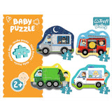 Trefl Vehicles and Jobs 4in1 Jigsaw Puzzle Baby Classic DIY Puzzle, Creative Fun, Classic Puzzle for Adults and Children from 2 Years Old Trefl