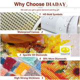 DIADAY 5D Chakra Mandala Diamond Painting Kit for Adults, Full Drill Round Chakra Diamond Art Kits for Beginners, DIY Mandala Diamond Dot Art Craft, Home Wall Decor Gift, 12x12 Inches DIADAY