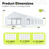 Quictent 20x40 Party Tent Heavy Duty Upgraded Galvanized Outdoor Canopy Tent Carport Wedding Event Shelter Wedding Tents for Parties with Storage Bags Quictent