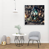 Paint by Numbers Kit for Adults Beginner, Halloween Hat Landscape Adult Paint by Number Kits On Canvas, DIY Oil Painting Kits for Gift Home Wall Decor 16x16 Inch BYGFHLYW