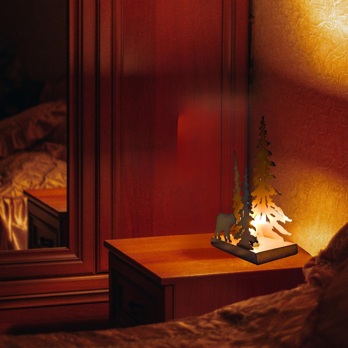 Rustic Metal Bear Silhouette Table Lamp – Forest-Inspired Night Light for Cabin, Lodge, and Woodland Décor BestGiftEver