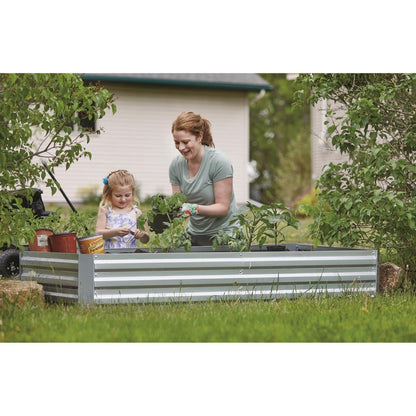 CASTLECREEK Large Galvanized Steel Raised Garden Bed Planter Box, Outdoor Flowers, Herbs, Vegetable Planting Boxes, 72" l x 36" w x 11.8" h