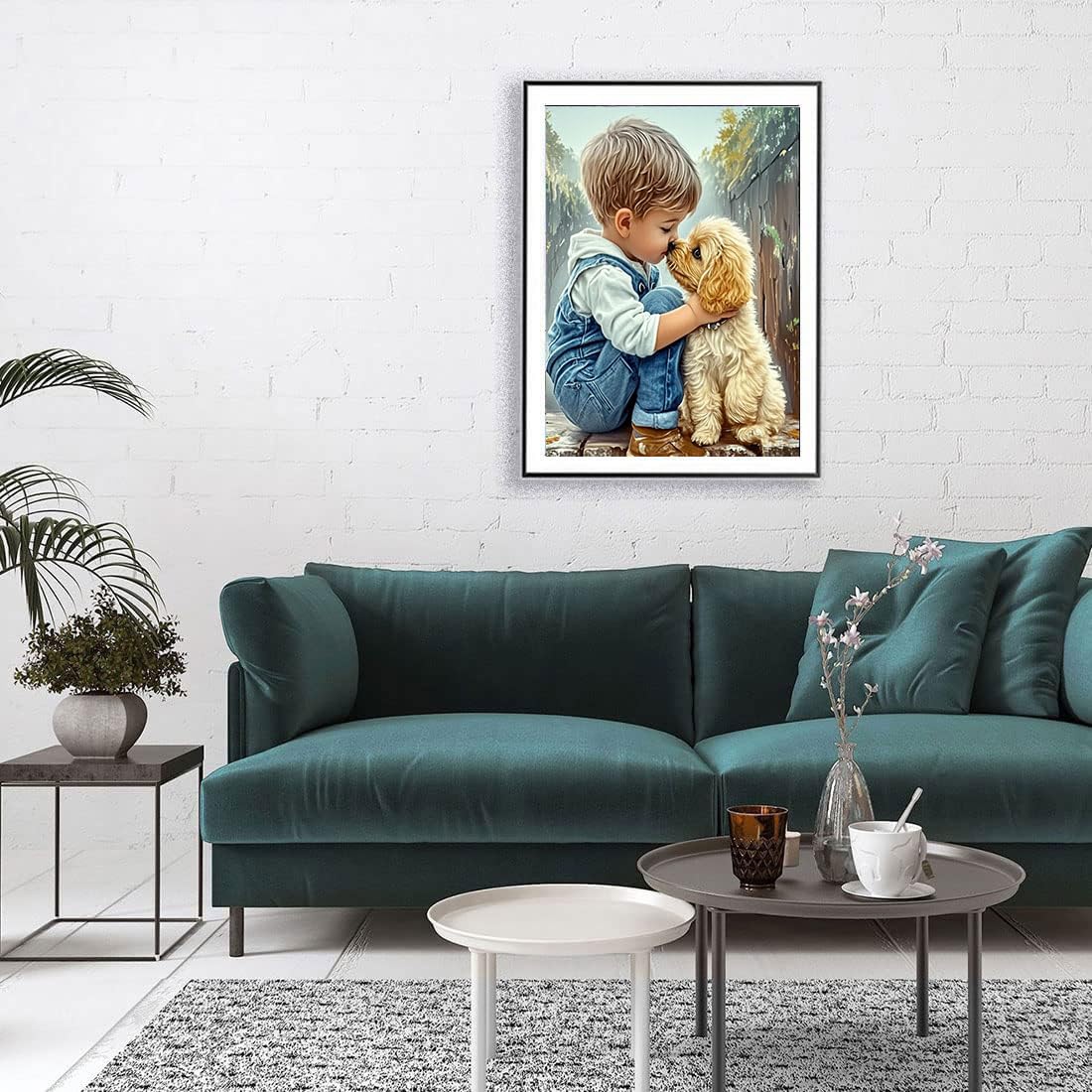 Dog Diamond Paintings Kits for Adults, Diamond Art with Dogs Full Drill Diamond Dots Paint with Diamonds Gem Arts and Crafts for Beginner Adults Home Wall Decor Generic