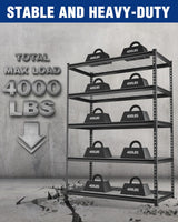 WORKPRO 5-Layer Heavy Duty Metal Storage Rack, 48”W x 24”D x 72”H, Adjustable Shelving Unit with 4000 lbs Total Load Capacity, for Garage, Kitchen, Bathroom, Warehouse WORKPRO