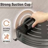 Conworld Corner Shower Caddy with Suction Cups, Shower Suction Shelf With Towel Bar, Wall Bathroom Shower Organizer Corner with Hooks, No-Drilling Removable (Aluminum, 2-Pack, Gunmetal Gray) Conworld