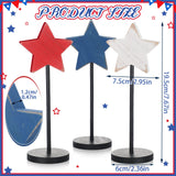 6 Pcs 4th of July Wooden Star Decoration Independence Day Standing Wooden Star Tiered Tray Decor Farmhouse Rustic Patriotic Blocks Memorial Day Tabletop Decor for American Festival Home Decorations BBTO